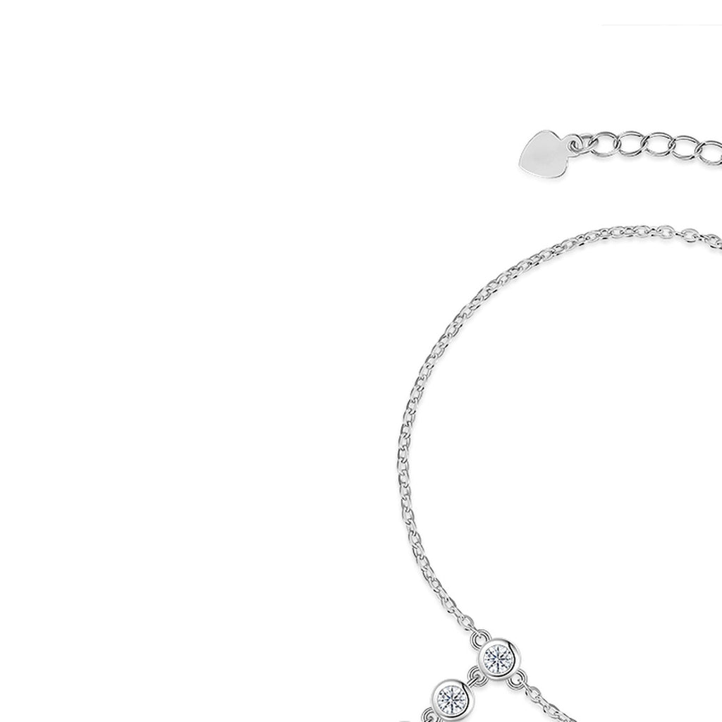 Manina Moissanite Hand Chain Bracelet in Sterling Silver
