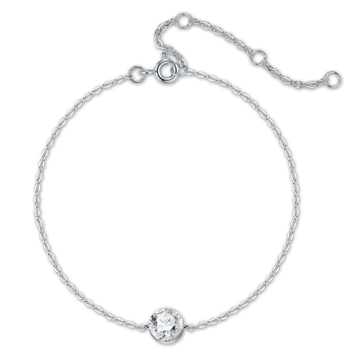 Puntolino Moissanite Chain Bracelet in Sterling Silver