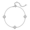 Trifoglietto Moissanite Chain Bracelet in Sterling Silver