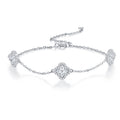 Quadrifogli Moissanite Chain Bracelet in Sterling Silver
