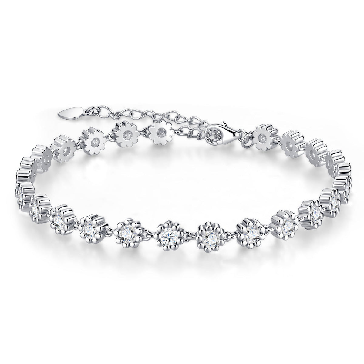 Astrina Moissanite Tennis Bracelet in Sterling Silver