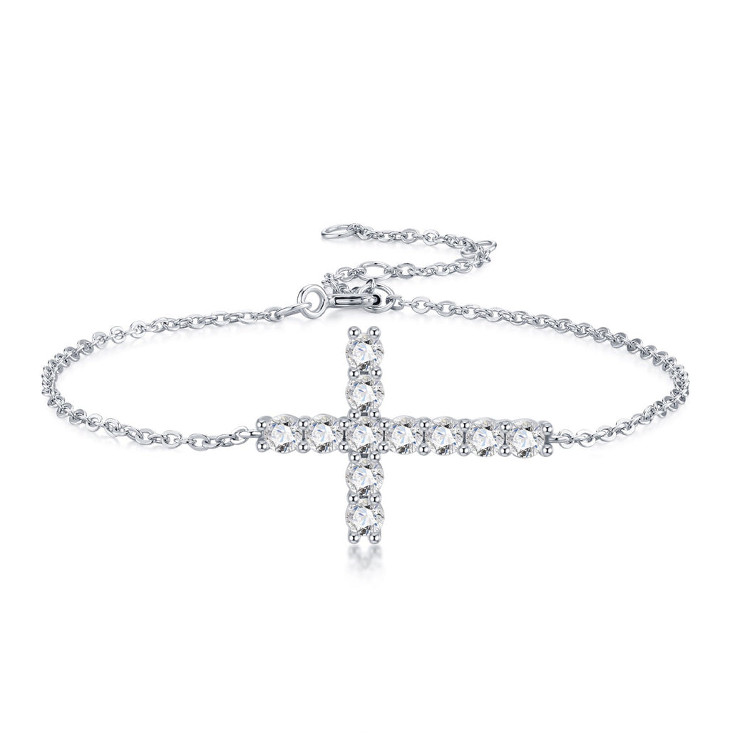 Crocina Moissanite Chain Bracelet in Sterling Silver