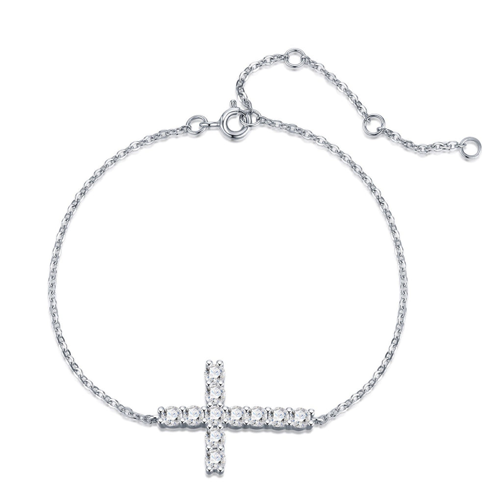 Crocina Moissanite Chain Bracelet in Sterling Silver