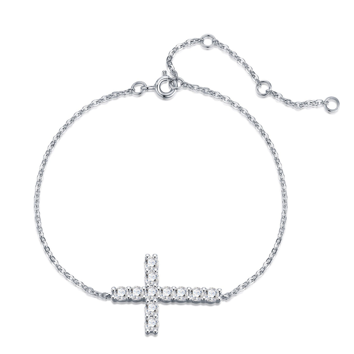 Crocina Moissanite Chain Bracelet in Sterling Silver