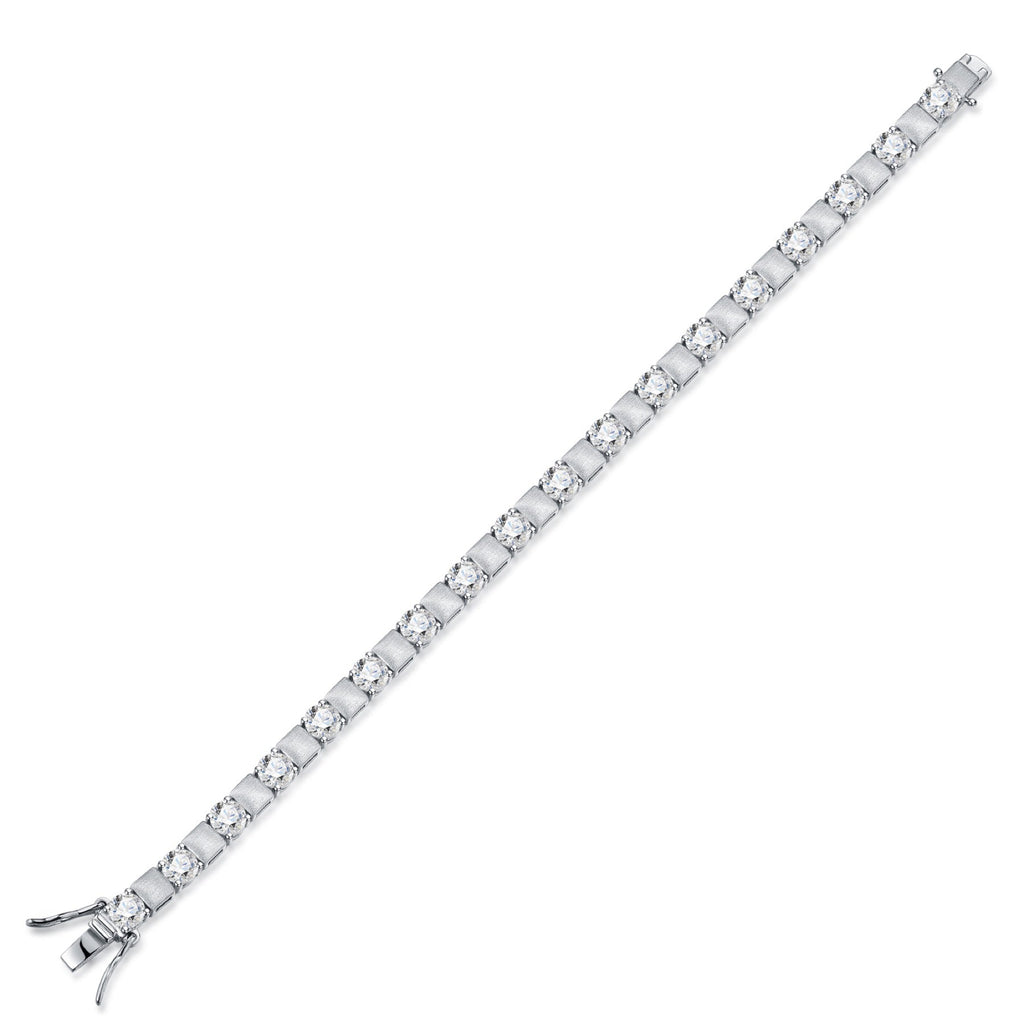 Quadrotonda Moissanite Tennis Bracelet in Sterling Silver