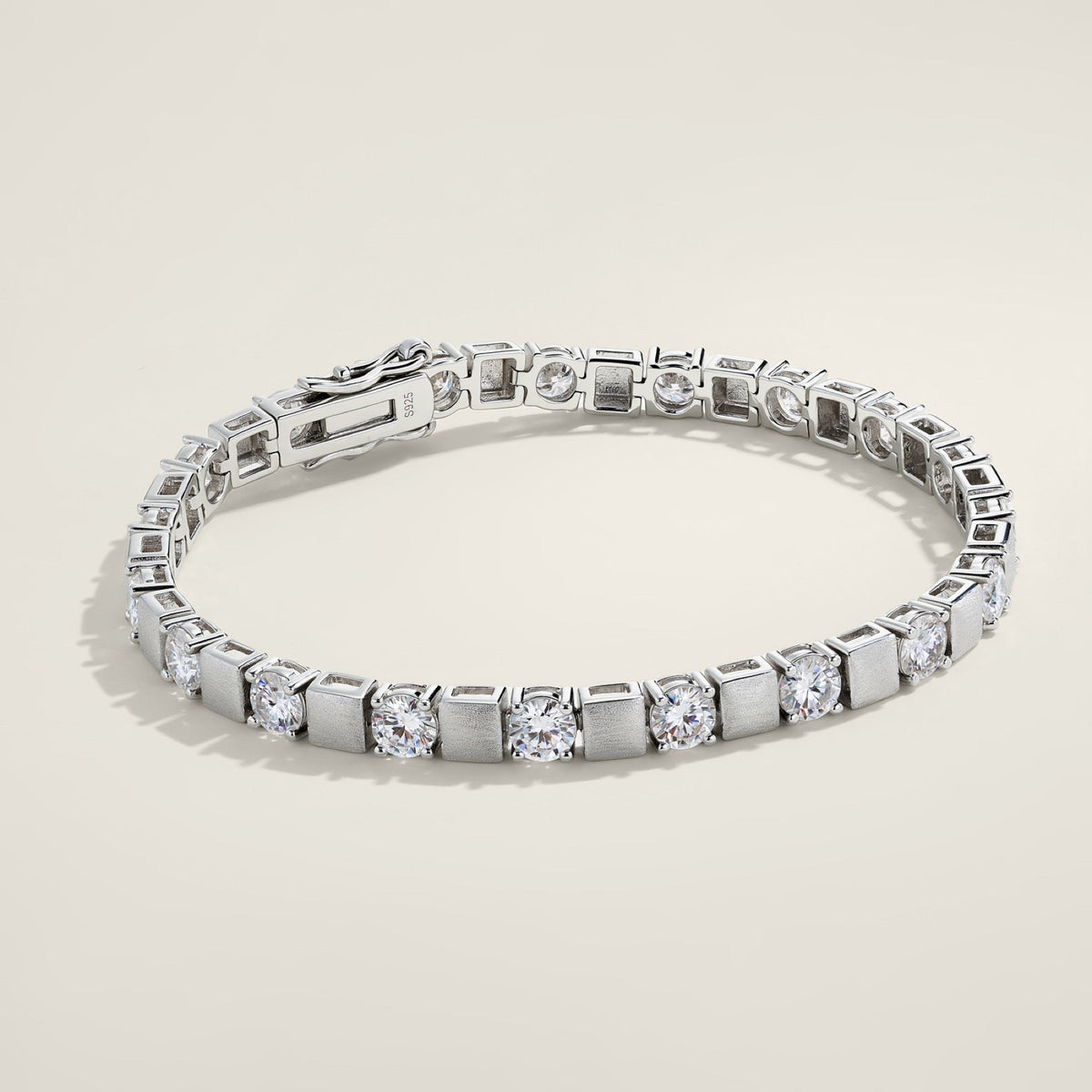 Quadrotonda Moissanite Tennis Bracelet in Sterling Silver