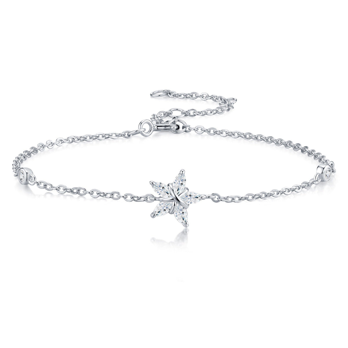 Stelluccia Moissanite Chain Bracelet in Sterling Silver