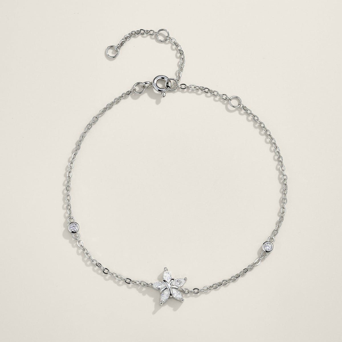 Stelluccia Moissanite Chain Bracelet in Sterling Silver