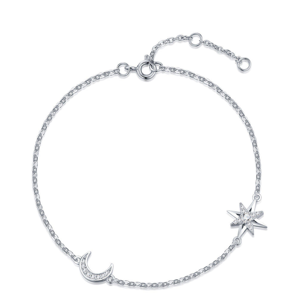 Lunastella Moissanite Chain Bracelet in Sterling Silver