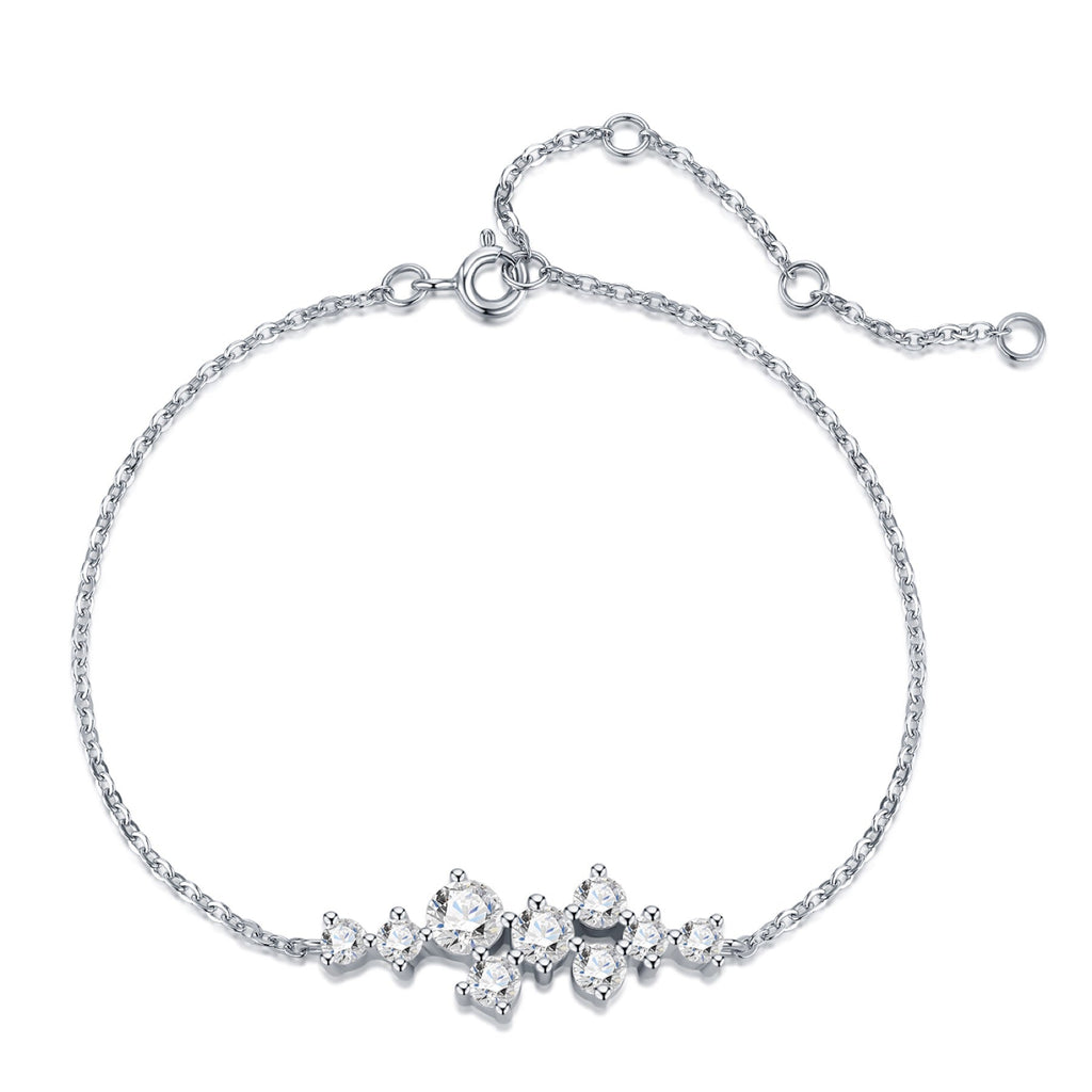 Costellina Moissanite Chain Bracelet in Sterling Silver