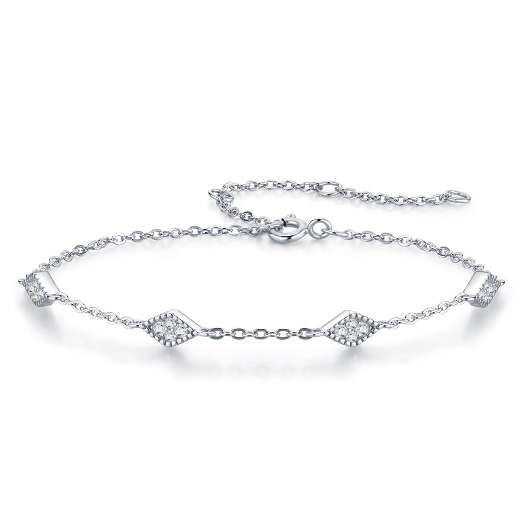 Rombolino Moissanite Chain Bracelet in Sterling Silver