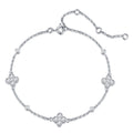 Quadrifoglino Moissanite Chain Bracelet in Sterling Silver