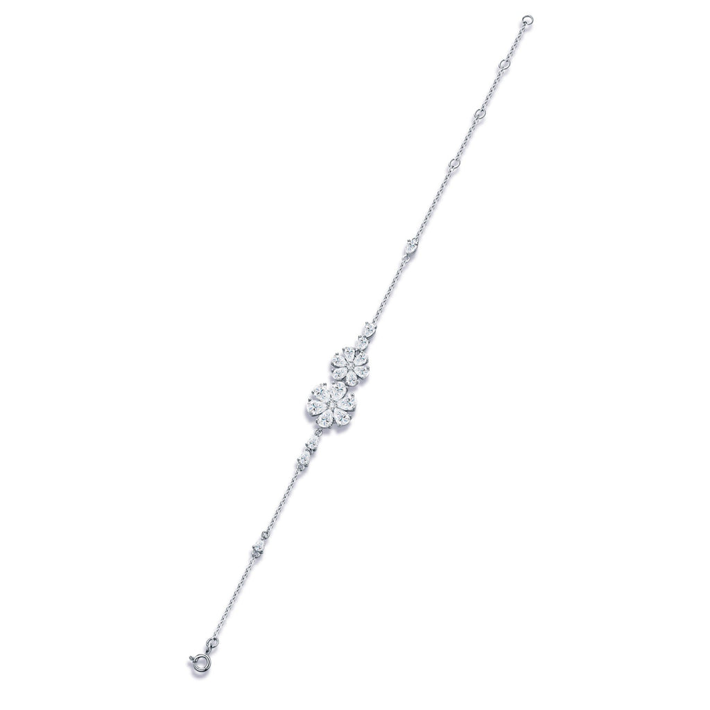 Margherame Moissanite Chain Bracelet in Sterling Silver