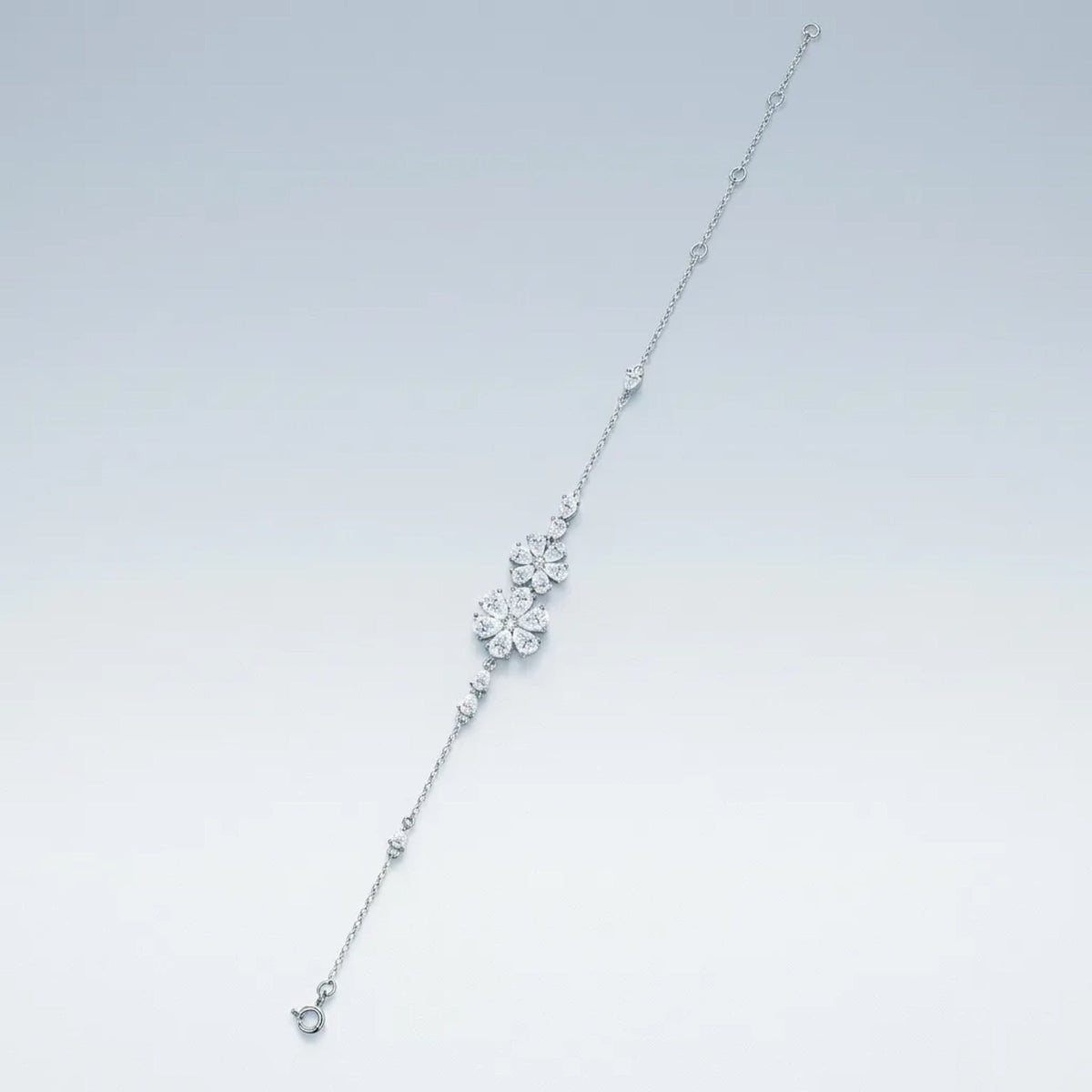 Margherame Moissanite Chain Bracelet in Sterling Silver