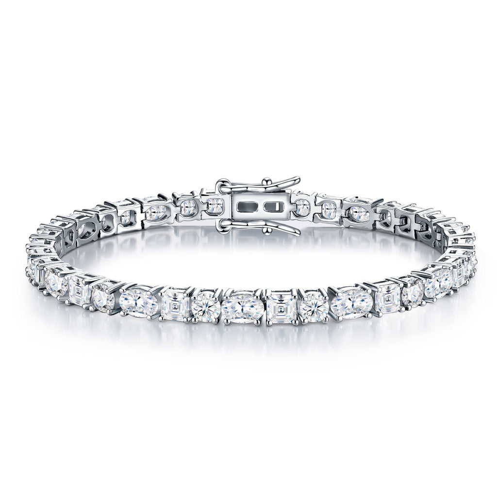 Quadratura Moissanite Tennis Bracelet in Sterling Silver