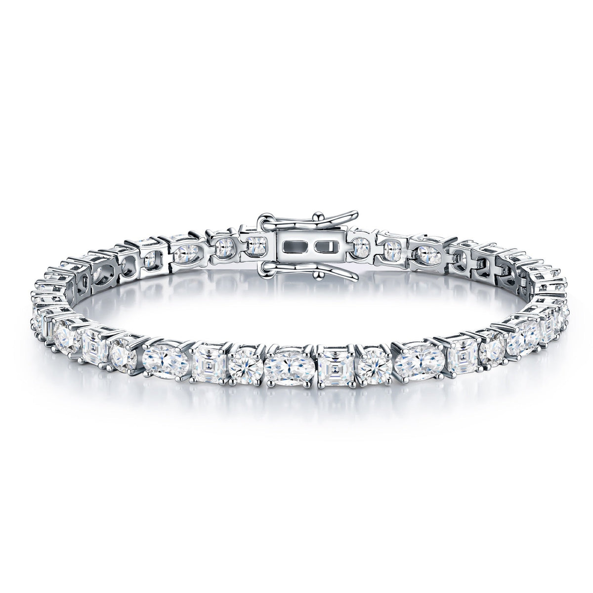 Quadratura Moissanite Tennis Bracelet in Sterling Silver