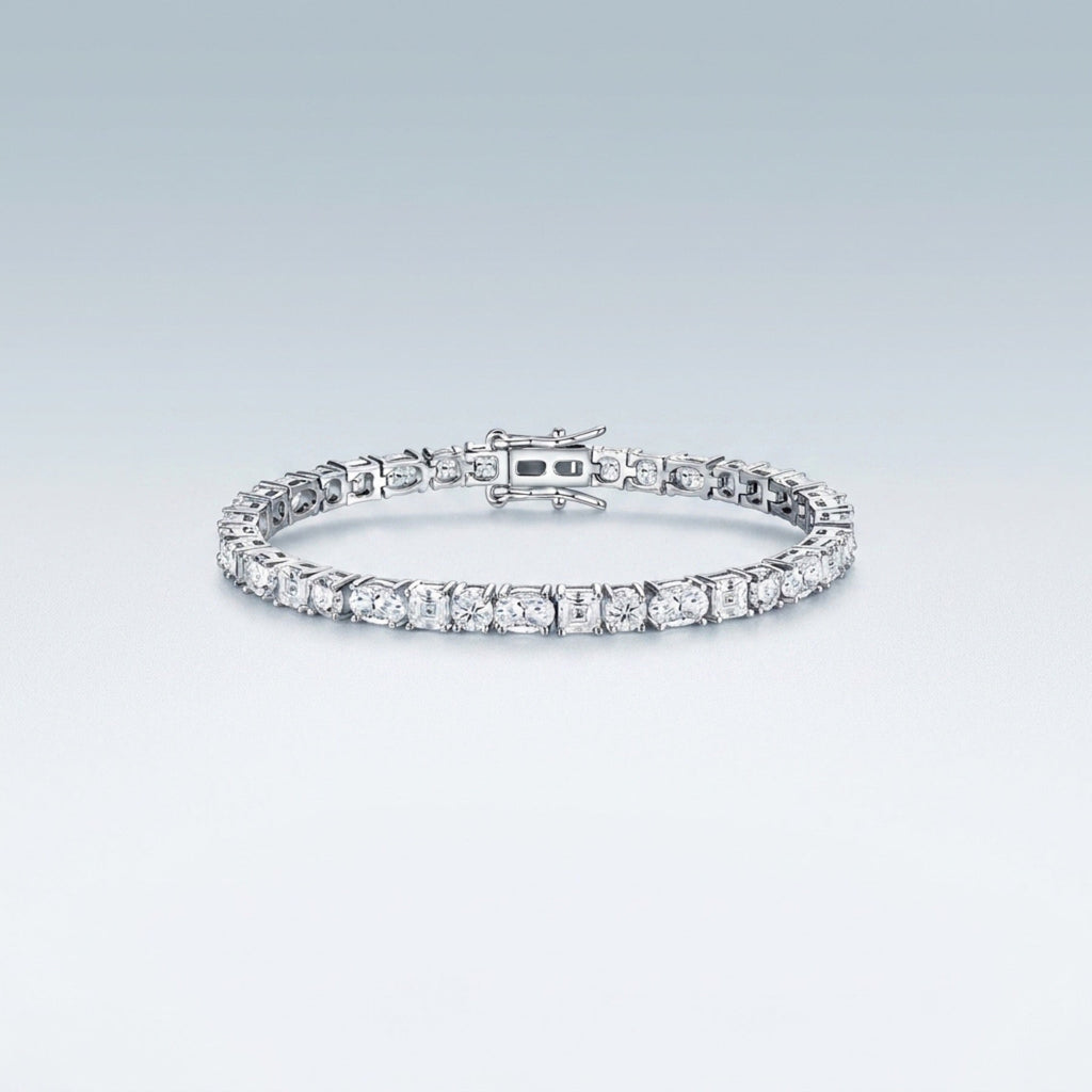 Quadratura Moissanite Tennis Bracelet in Sterling Silver