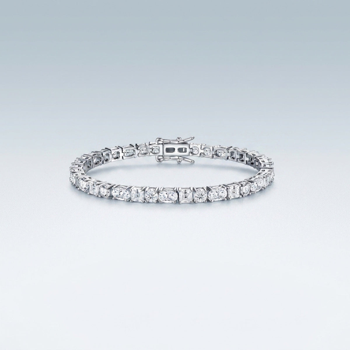 Quadratura Moissanite Tennis Bracelet in Sterling Silver