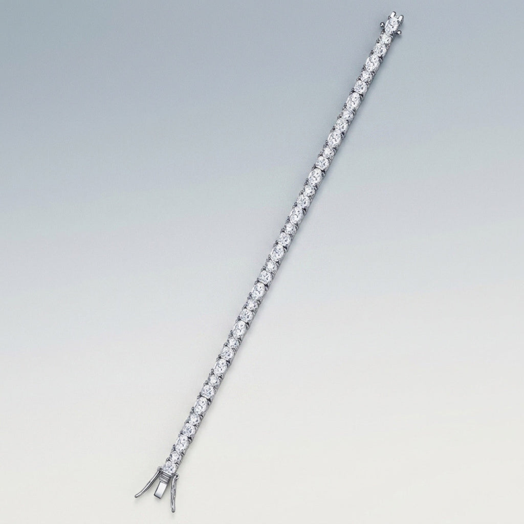 Quadratura Moissanite Tennis Bracelet in Sterling Silver