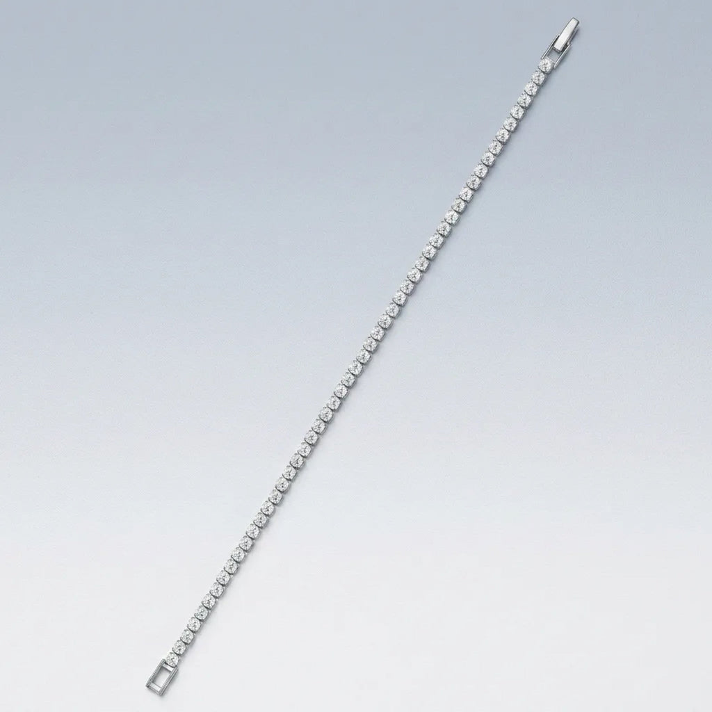 Rotondina Moissanite Tennis Bracelet in Sterling Silver