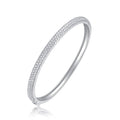 Monologo Moissanite Bangle Bracelet in Sterling Silver