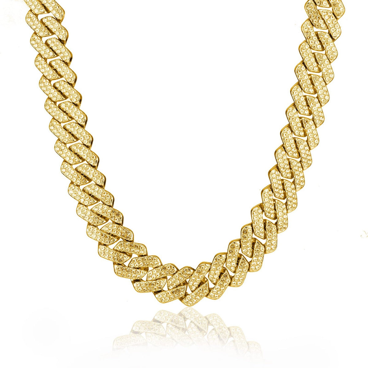 Empire Moissanite Pavé Cuban Link Chain Necklace in Sterling Silver
