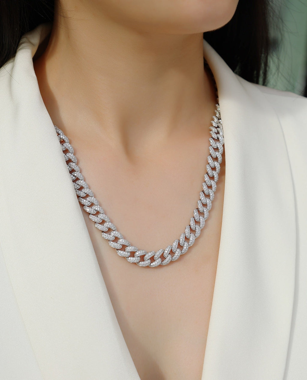 Ghiacciaia Moissanite Tennis Necklace in Sterling Silver