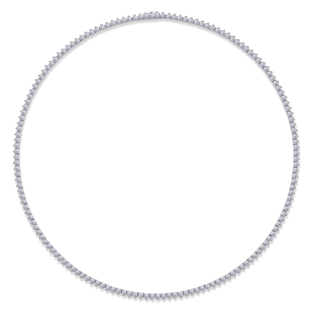 Solitaria Moissanite Tennis Necklace in Sterling Silver