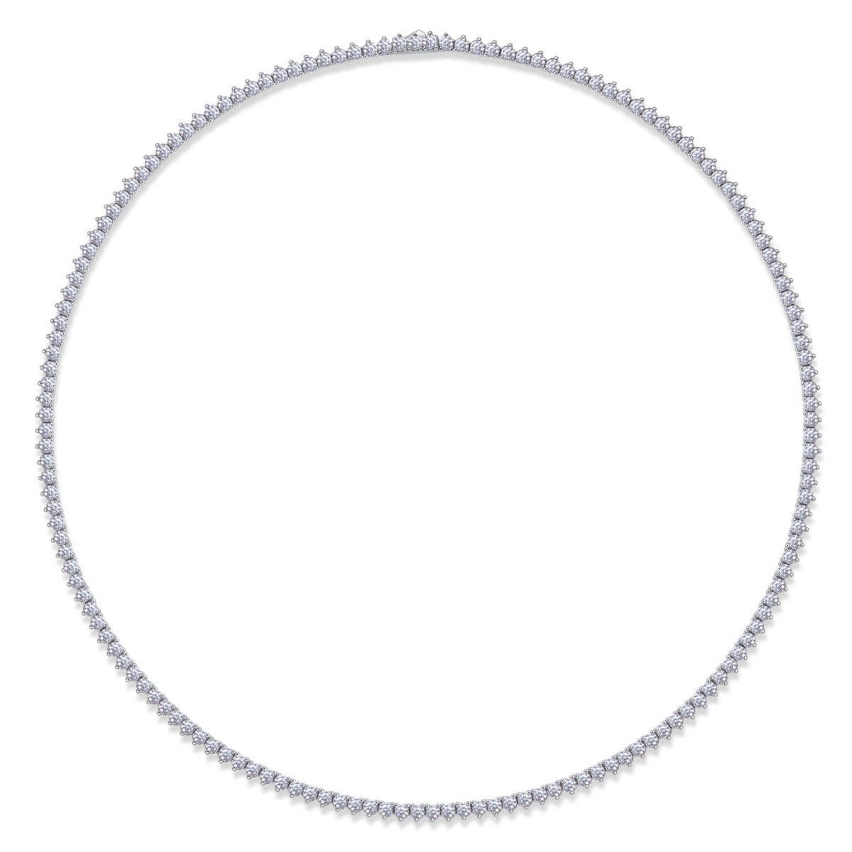 Solitaria Moissanite Tennis Necklace in Sterling Silver