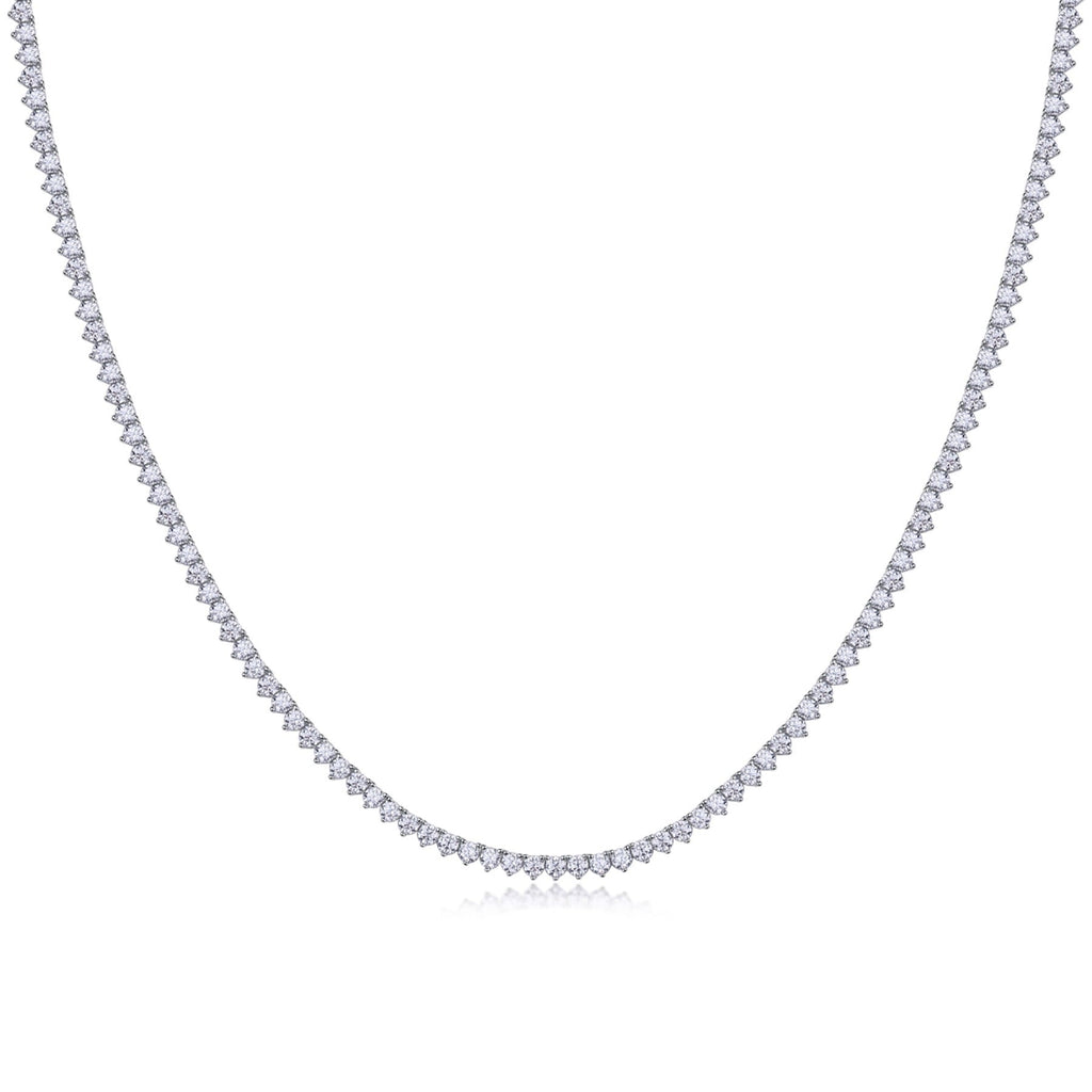Solitaria Moissanite Tennis Necklace in Sterling Silver