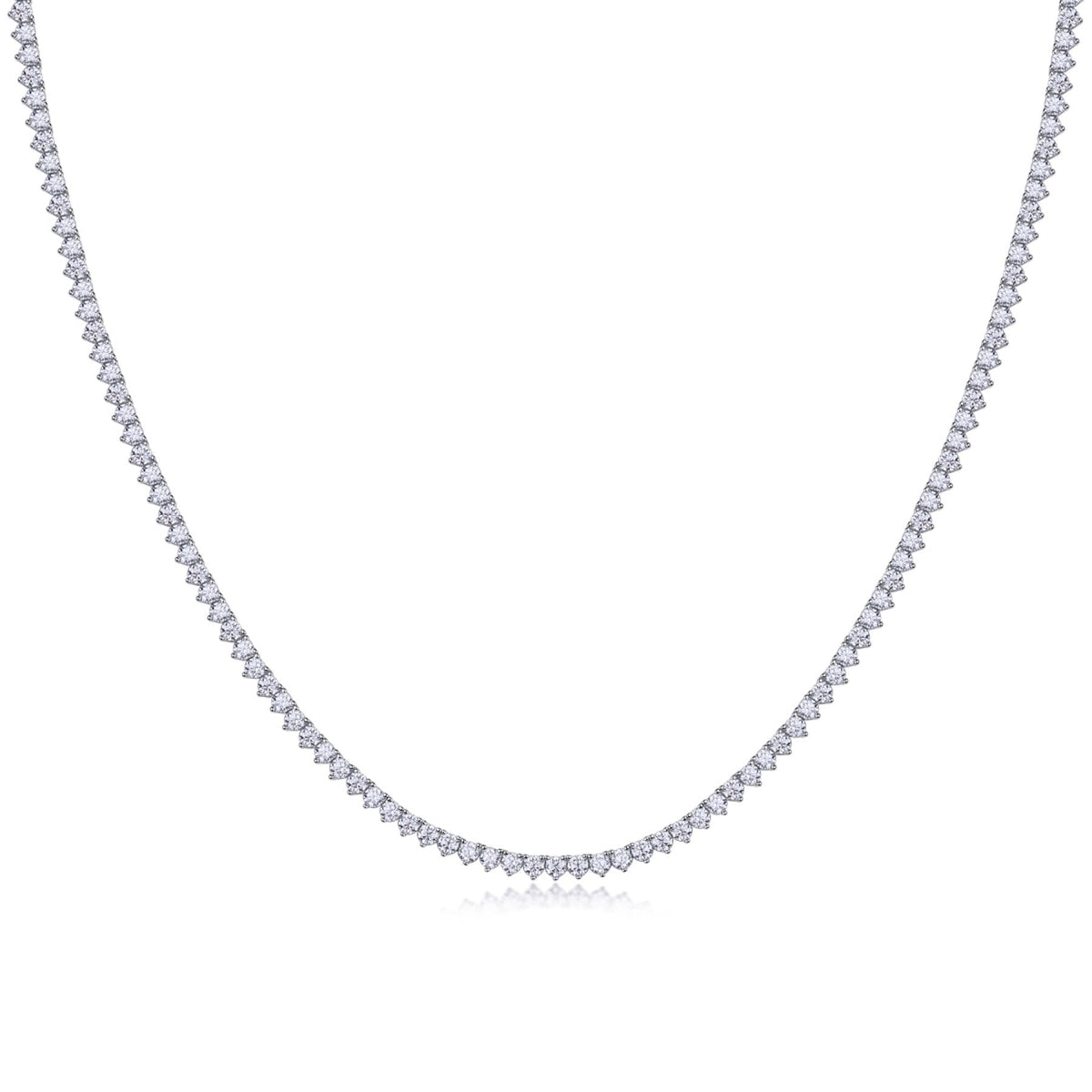 Solitaria Moissanite Tennis Necklace in Sterling Silver