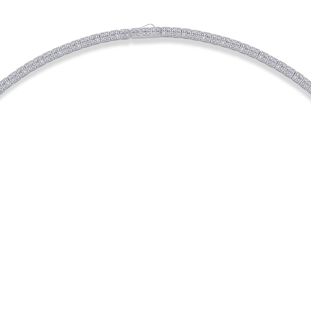 Lago Moissanite Collar Necklace in Sterling Silver
