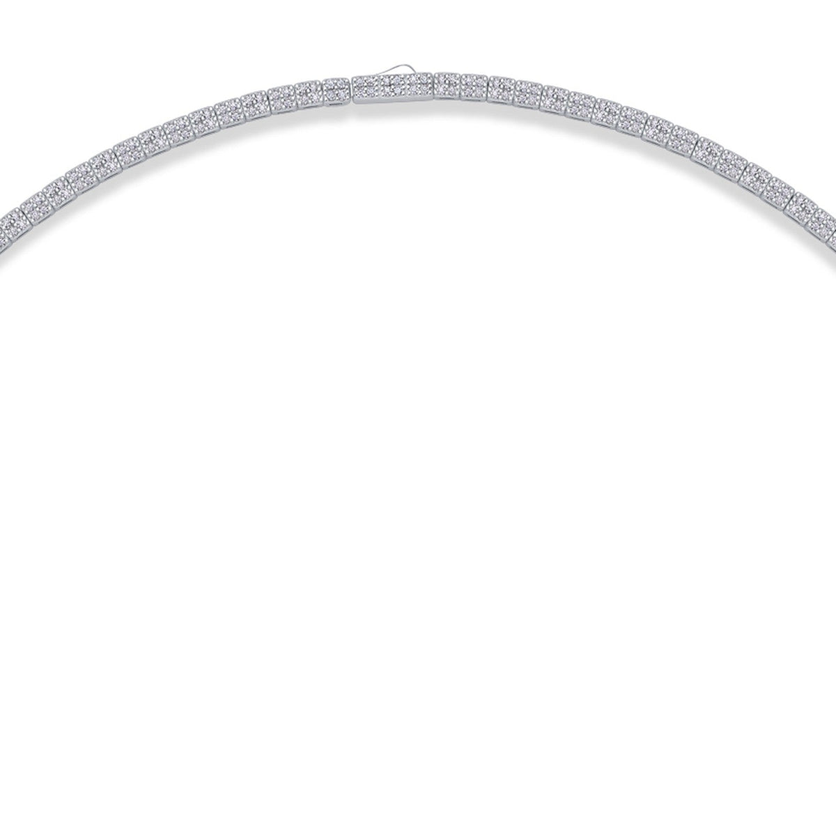 Lago Moissanite Collar Necklace in Sterling Silver