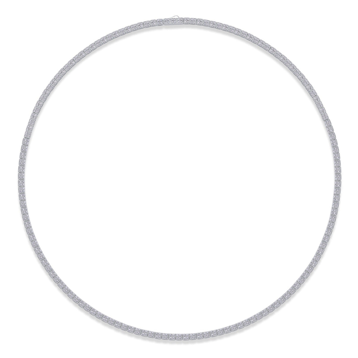 Lago Moissanite Collar Necklace in Sterling Silver
