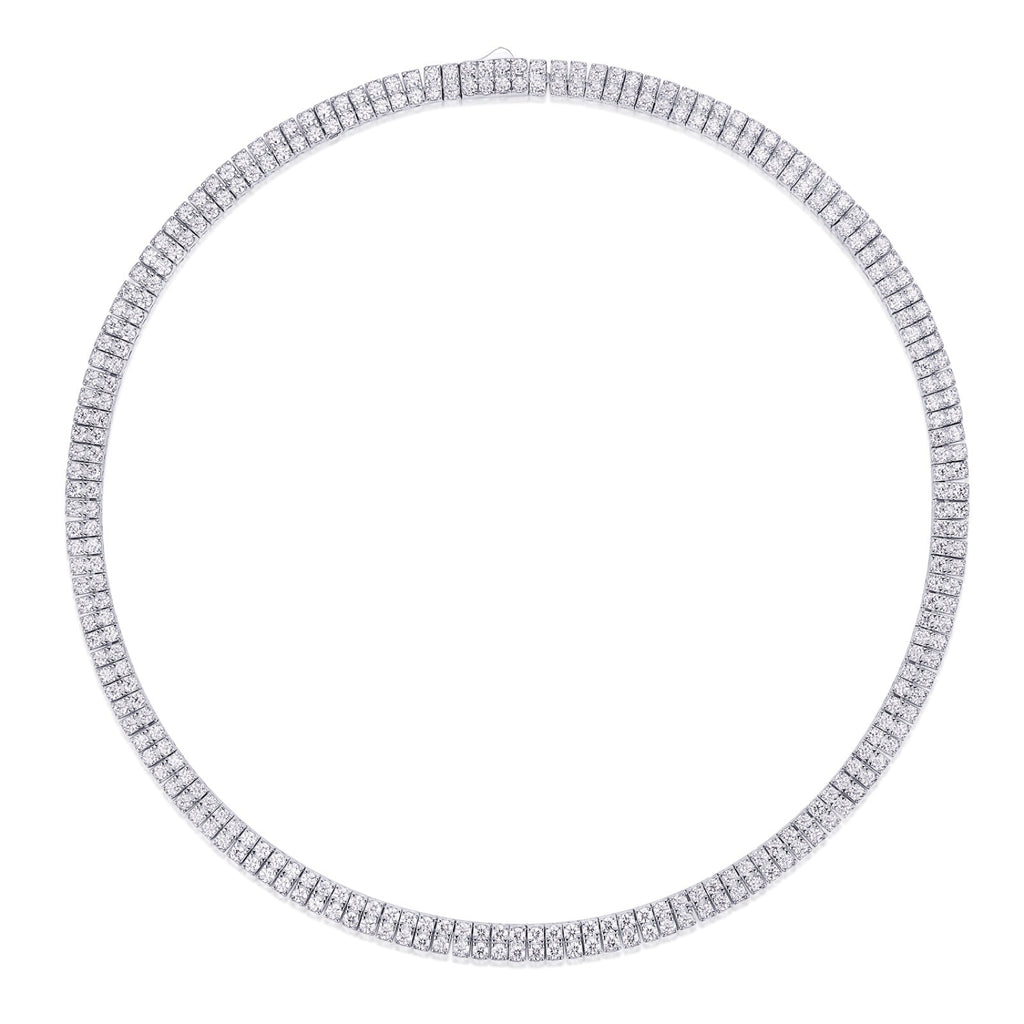 Circonia Moissanite Tennis Necklace in Sterling Silver