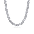 Monarch Moissanite Pavé Prong Cuban Link Chain Necklace in Sterling Silver