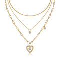 Riflesso 1 Carat Moissanite Layered Necklace in Gold-Tone Sterling Silver