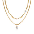 Perlata 1 Carat Moissanite Beaded Necklace in Gold-Tone Sterling Silver
