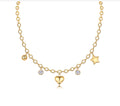 Ciondoli Moissanite Charm Necklace in Gold-Tone Sterling Silver