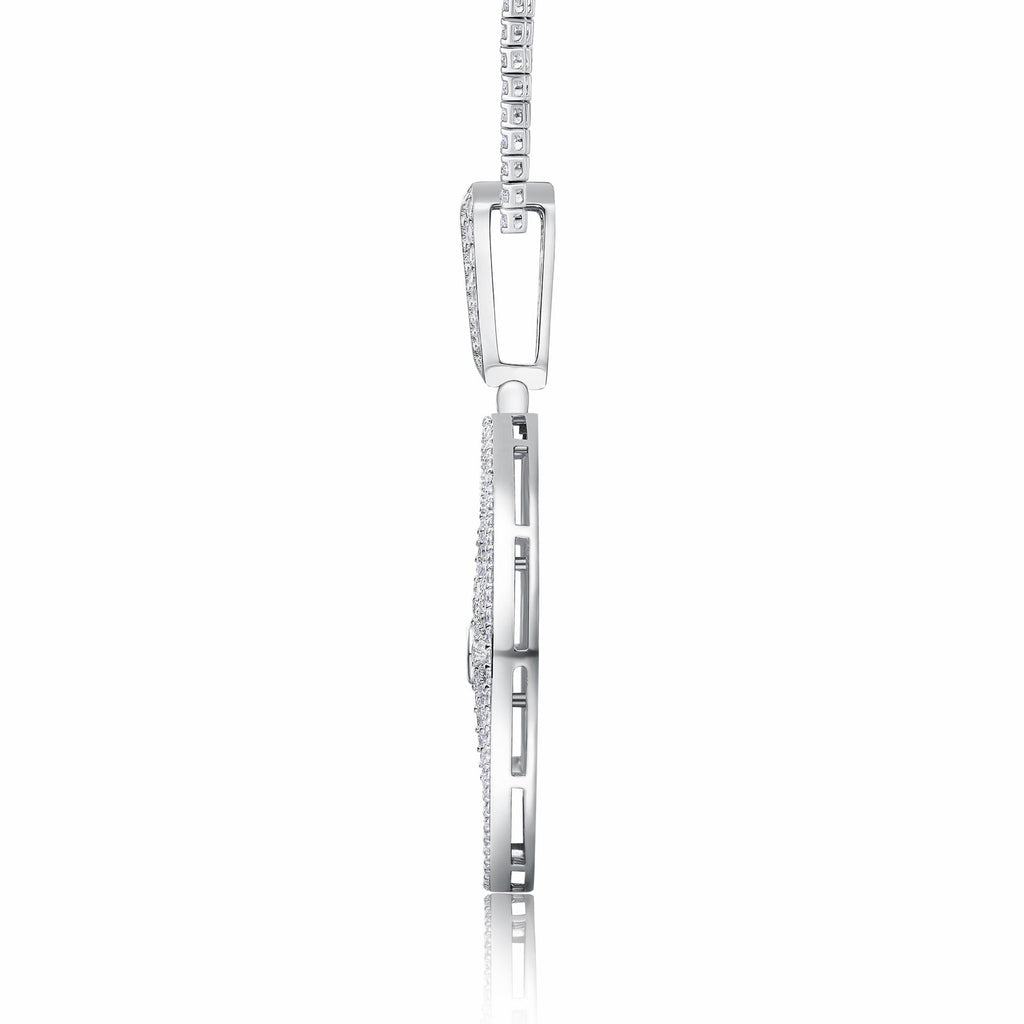 Splendente Moissanite Medallion Necklace in Sterling Silver
