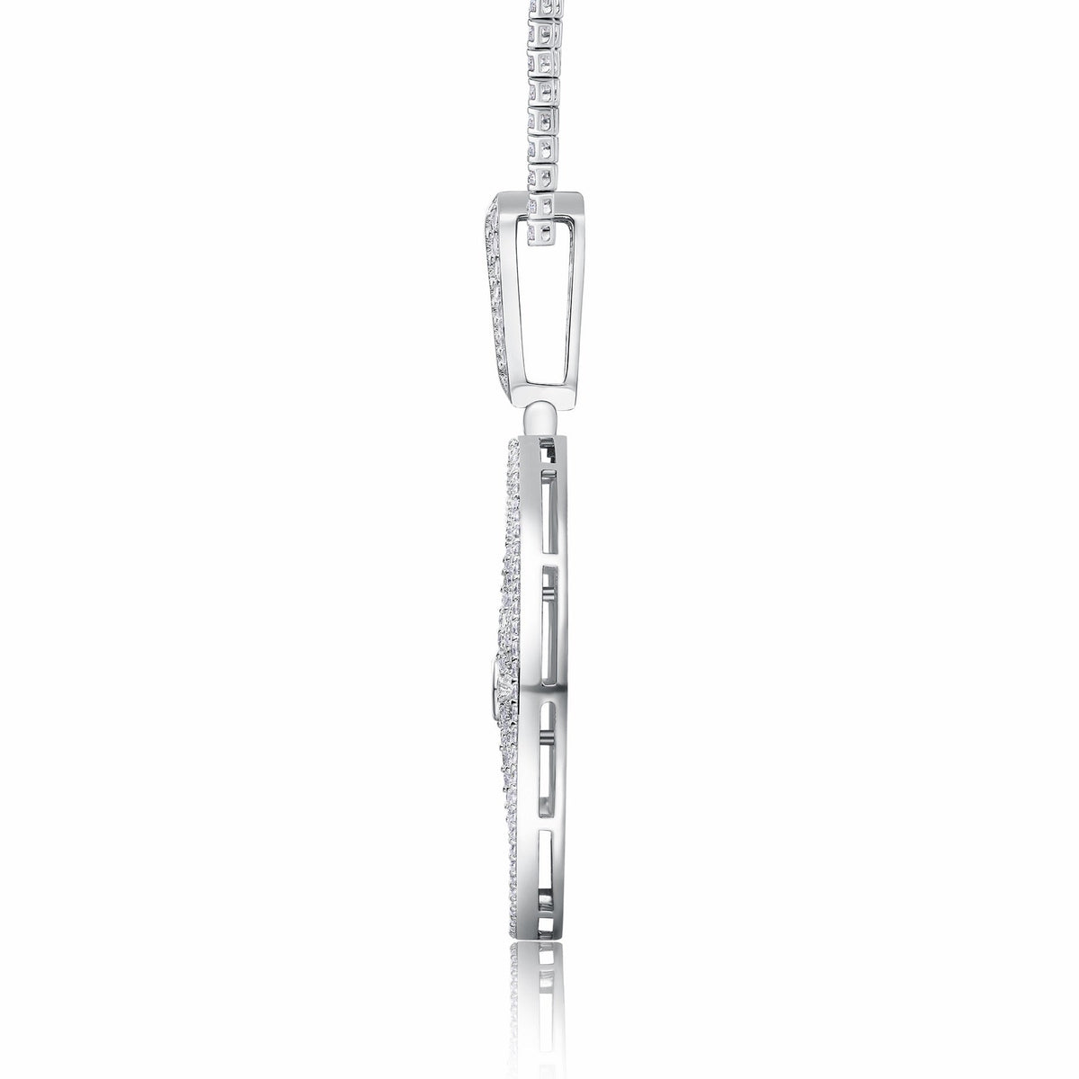 Splendente Moissanite Medallion Necklace in Sterling Silver
