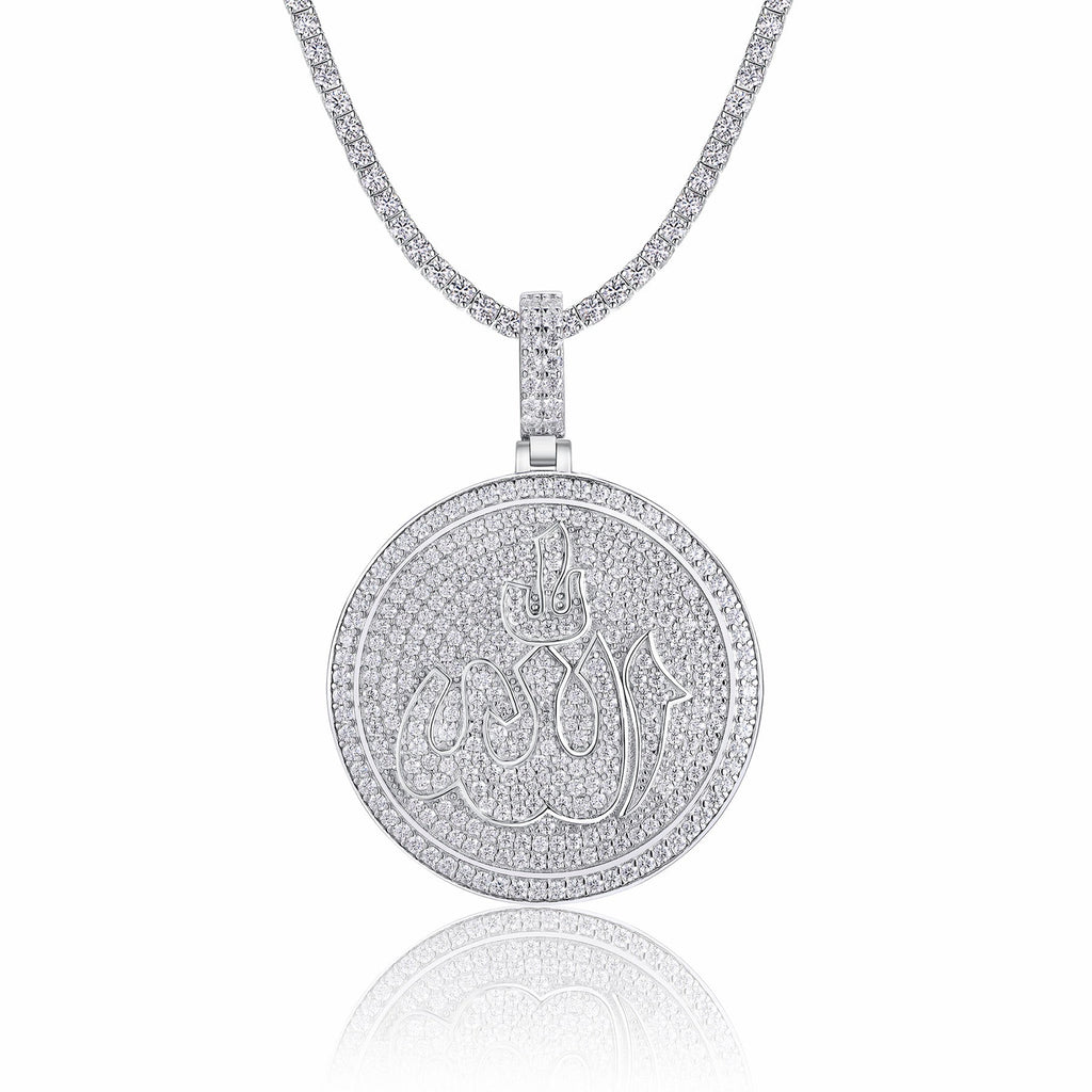 Icona Moissanite Medallion Necklace in Sterling Silver