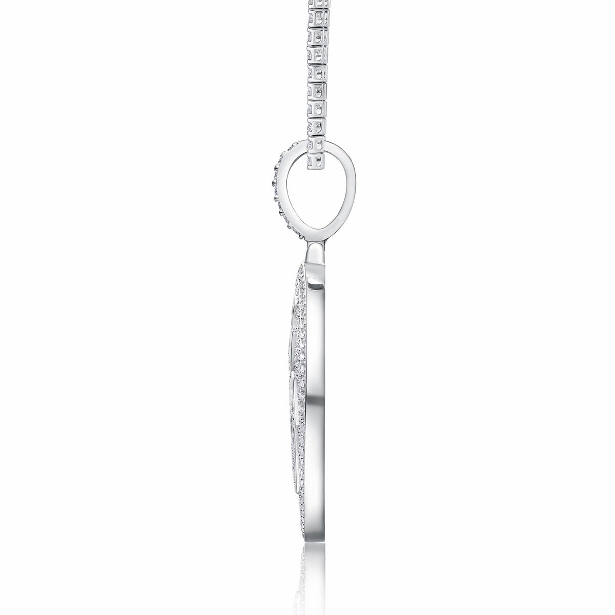 Icona Moissanite Medallion Necklace in Sterling Silver