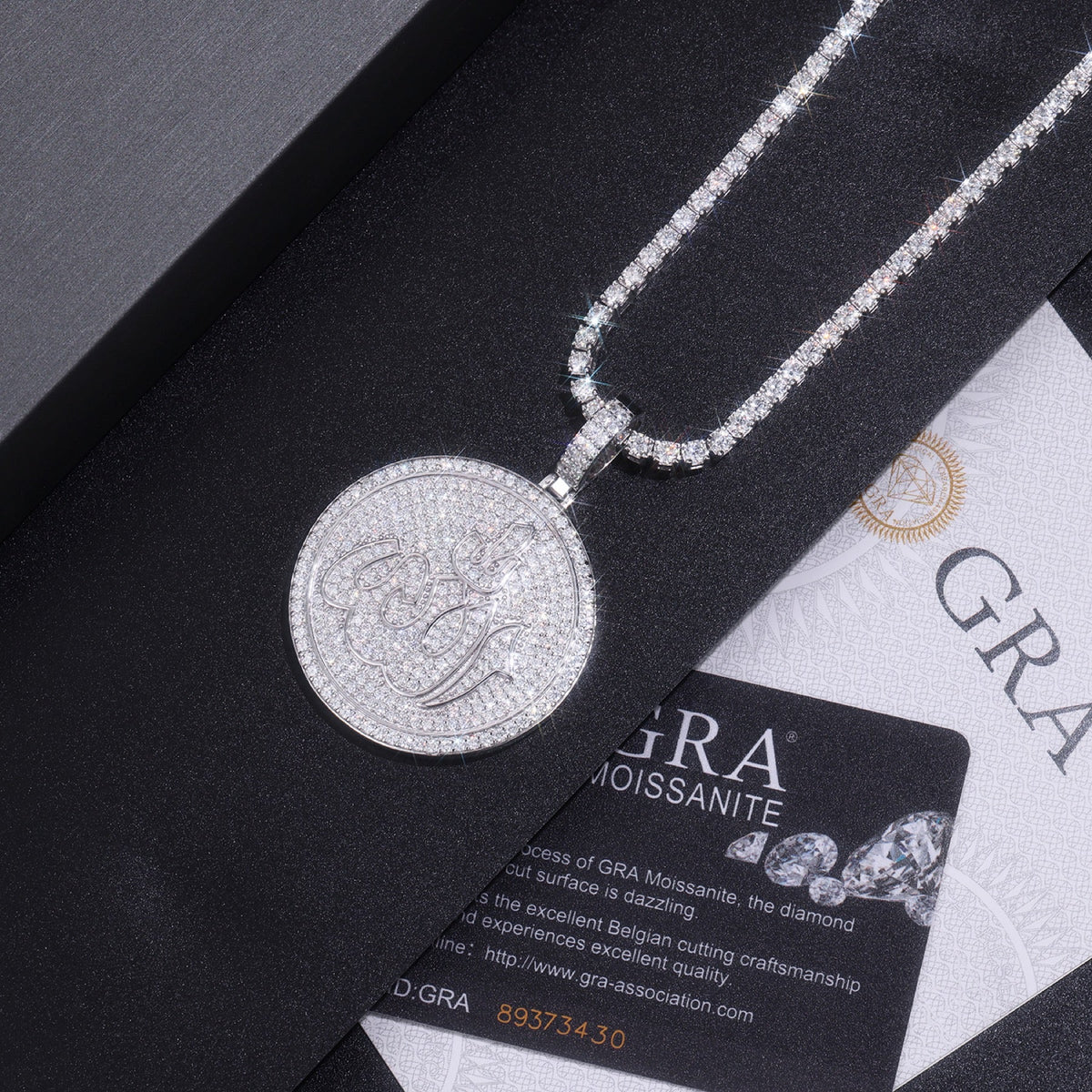 Icona Moissanite Medallion Necklace in Sterling Silver