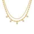 Sfere Moissanite Beaded Necklace in Gold-Tone Sterling Silver