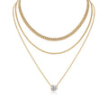 Fase Moissanite Layered Necklace in Gold-Tone Sterling Silver