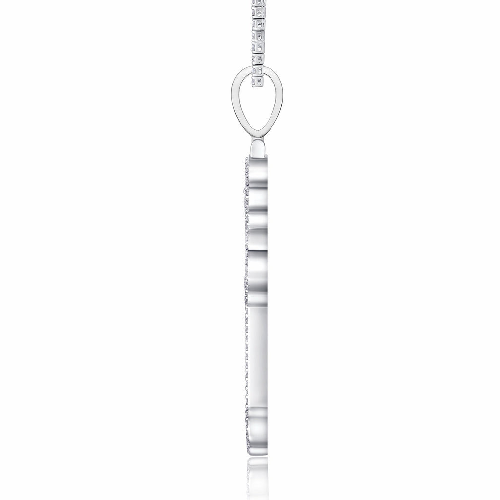 Reliquia Moissanite Cross Necklace in Sterling Silver