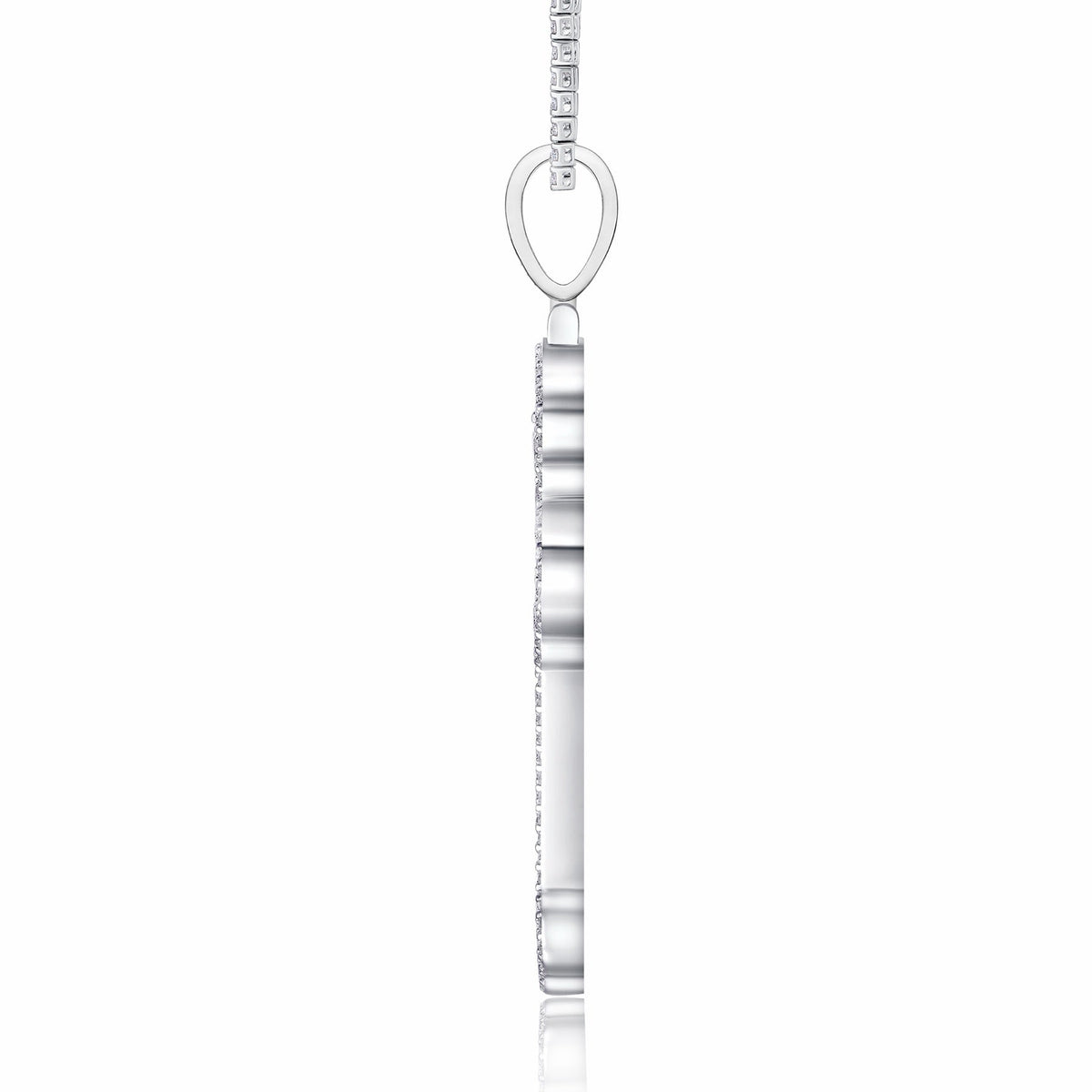 Reliquia Moissanite Cross Necklace in Sterling Silver