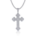 Ornata Moissanite Cross Necklace in Sterling Silver