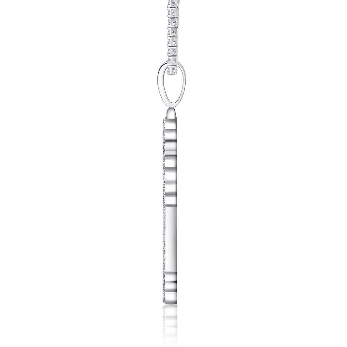 Ornata Moissanite Cross Necklace in Sterling Silver